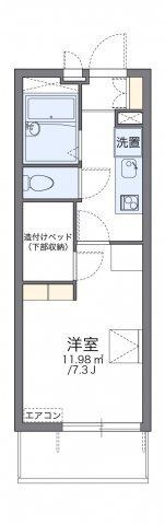 拡大写真:レオパレス鈴風 1階102の間取り