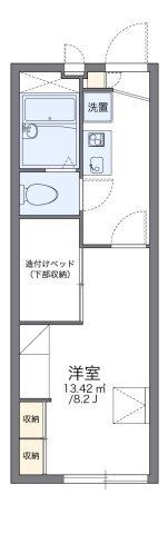 拡大写真:レオパレス上里 2階205の間取り