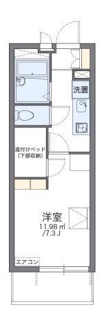 拡大写真:レオパレス鈴風 3階309の間取り