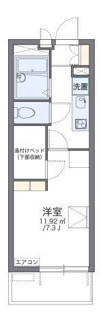 拡大写真:レオパレスイースト フィールド 3階309の間取り