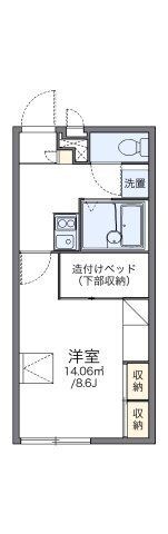 拡大写真:レオパレスドゥ ボワ 2階204の間取り