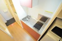 収納棚付きキッチン。