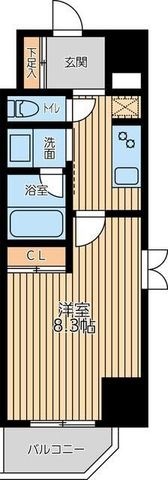 拡大写真:CityLuxYokohama 5階506の間取り