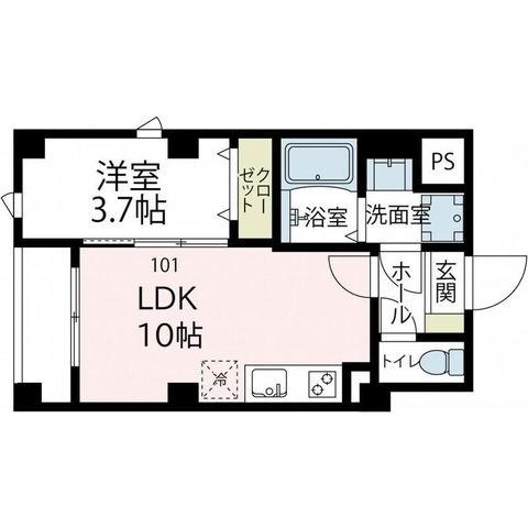 拡大写真:アベニールボナール 1階101の間取り