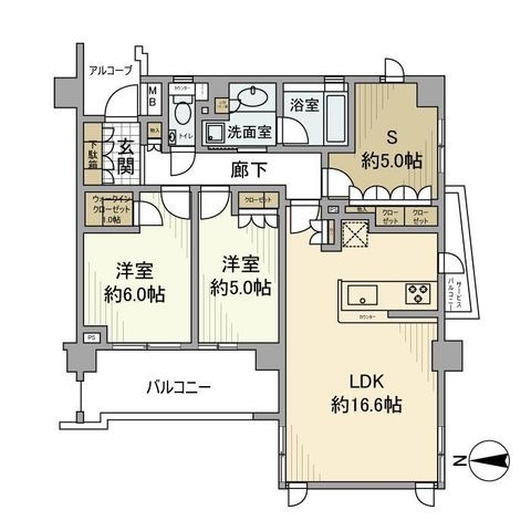 拡大写真:ローレルコート武蔵小杉今井仲町 3階301の間取り