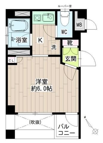 拡大写真:パレス新川崎 2階0205の間取り