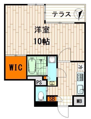 拡大写真：Ｏｃｅａｎｏ　Ａｚｕｌ 1階102の間取り