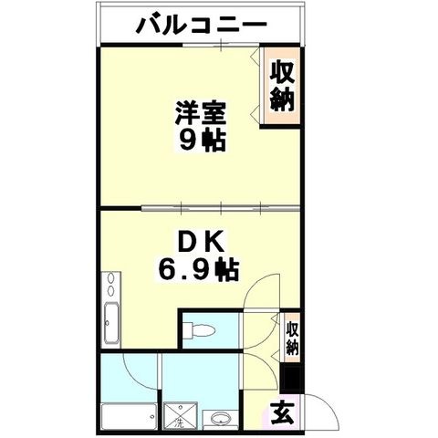 拡大写真：せせらぎタカエ 2階206の間取り