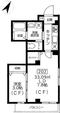拡大写真:プティ サリチェ 2階202の間取り