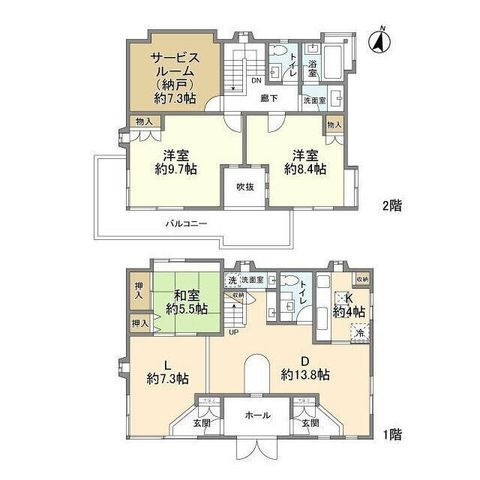 拡大写真:荏田西5丁目貸家 -の間取り