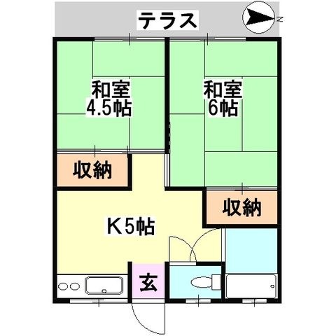 拡大写真:コーポ卯月 2階202の間取り