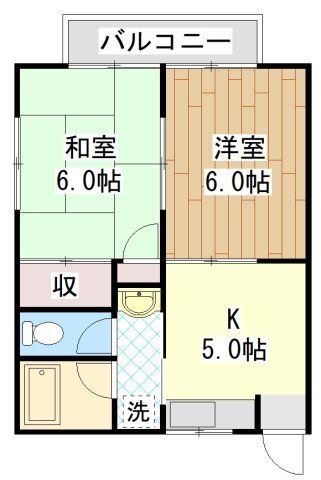 拡大写真:第5もえぎ野ハイツ 1階103の間取り
