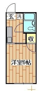拡大写真:シティハイム中田A 2階205の間取り