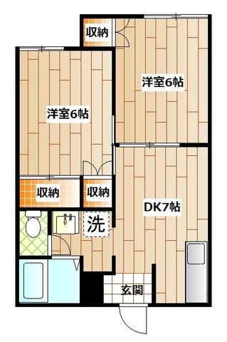 拡大写真:シェモア 1階102の間取り