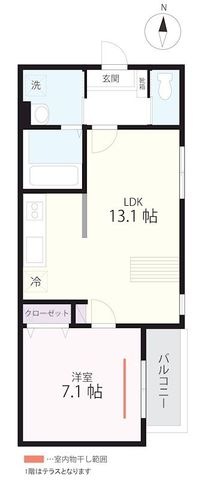 拡大写真:QUIET CRAB HOUSE TOGETHER withB洋光台(仮) 2階201の間取り