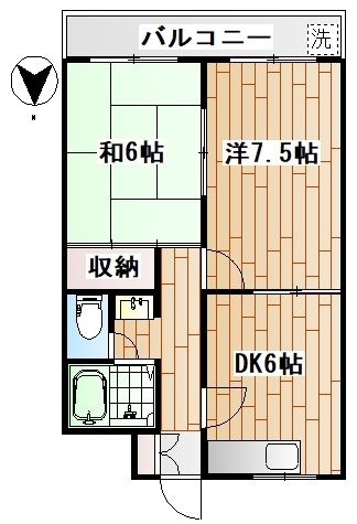 拡大写真:ルミネイトウ 2階202の間取り