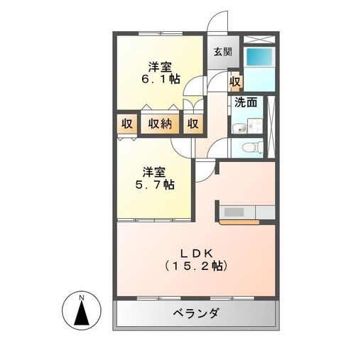 拡大写真:ハートフルマンション ステラ 3階302の間取り