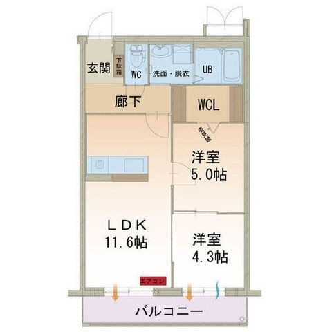 拡大写真:メゾンカモミールTOKI 3階302の間取り