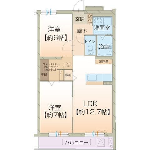 拡大写真:Cuarto Gishou 1階102の間取り