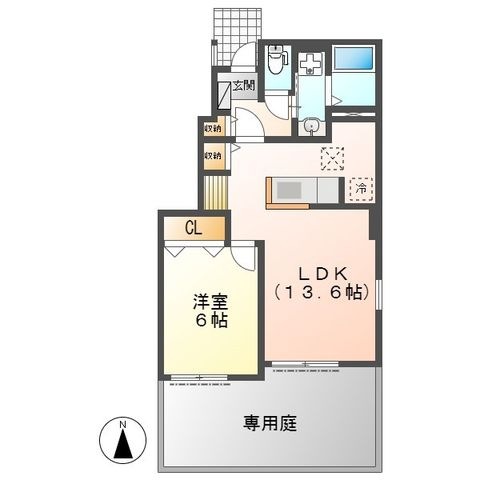 拡大写真:サンライズ Ⅰ 1階101の間取り