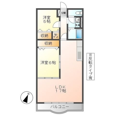 拡大写真:サンライトヒルズ 3階302の間取り