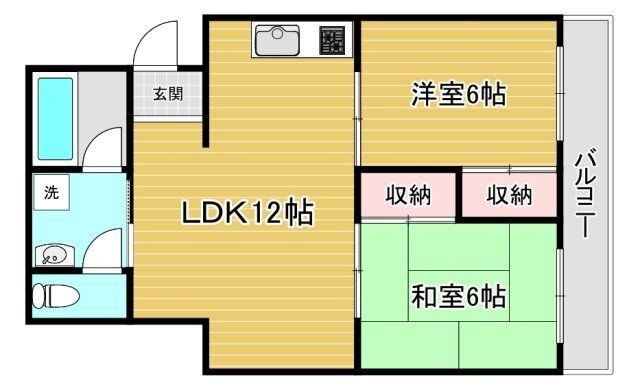 拡大写真:Yuuハイツ 3階302の間取り