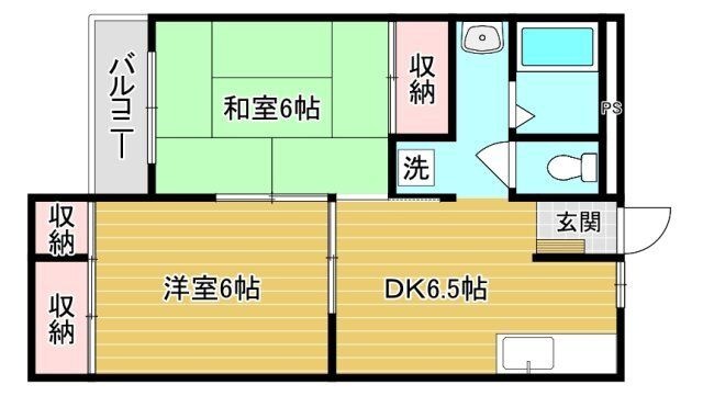 拡大写真：三和マンション 3階305の間取り
