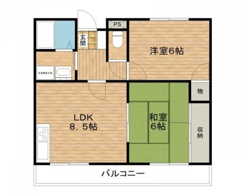 拡大写真:エステート樋口 1階102の間取り