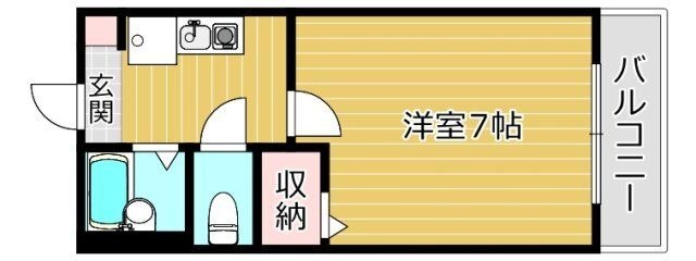 拡大写真:ウェルシーコート高槻 7階702の間取り