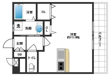 拡大写真:アルシェTAKATSUKI 2階202の間取り