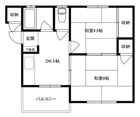拡大写真:暁マンション 3階205の間取り