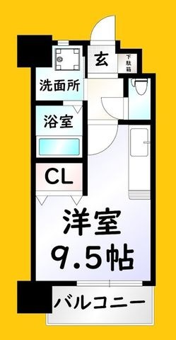 拡大写真:アクシオ小倉 9階903の間取り