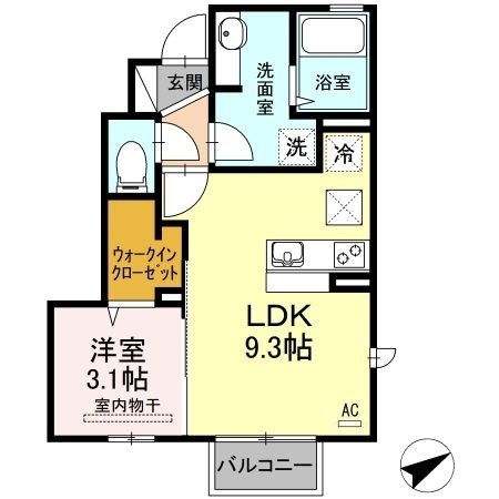 拡大写真:D-room泉台 B棟 1階101の間取り