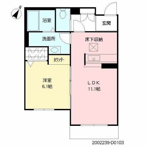 拡大写真:ヴィラウィステリア門司 D棟 1階D0103の間取り