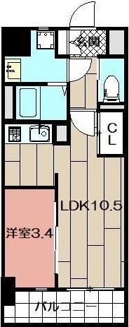 拡大写真:G-Apartment開 3階303の間取り