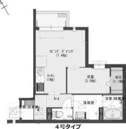 拡大写真:YOURMAISON萩崎 1階105の間取り