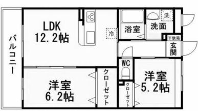 拡大写真:GRACEFUL中井 4階405の間取り