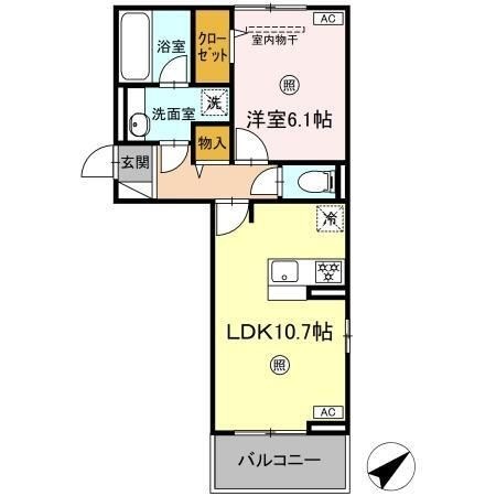 拡大写真:Nest Piece 原町 3階301の間取り