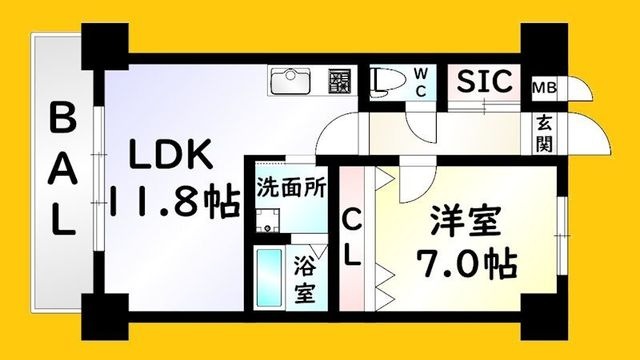拡大写真:GRAVIS 6階603の間取り