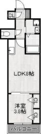 拡大写真：サンクレシア戸畑駅前 4階405の間取り