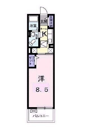 拡大写真:アップヒルズ 1階105の間取り