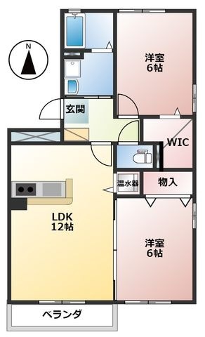 拡大写真:SOLEIL 2階201の間取り