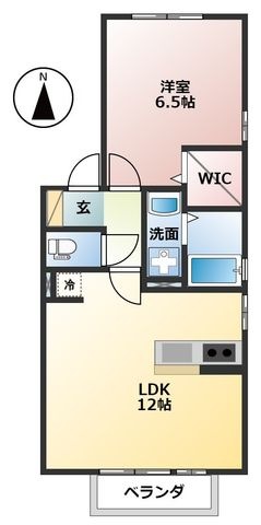 拡大写真:Espoir Yutaka 2階201の間取り