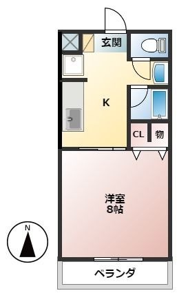 拡大写真:レスパスドルポⅡ 2階202の間取り