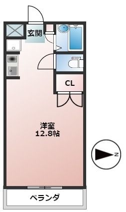 拡大写真:一光林町コーポ第一 1階102の間取り
