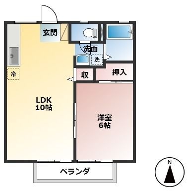拡大写真:パナタウン杉ノ本B 2階201の間取り