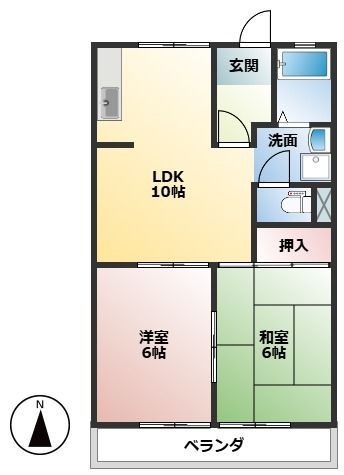 拡大写真:リバティはやの A 1階106の間取り