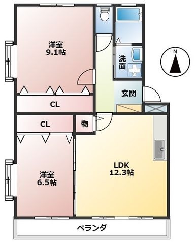 拡大写真:ミノワージュA 2階202の間取り