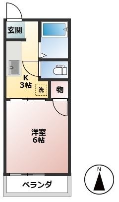 拡大写真:フォーブル平成 2階202の間取り