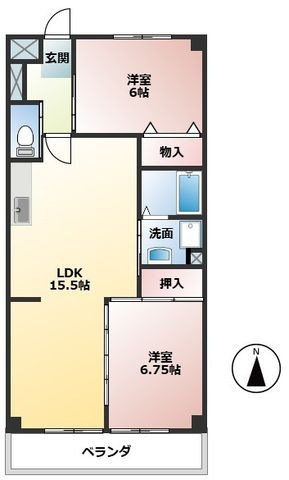 拡大写真:アーバンコア禾森 2階2Bの間取り